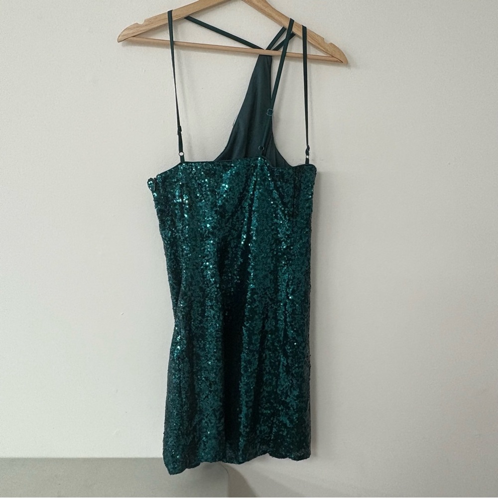 Lulus Living for the Party Green Sequin Dress Sz Medium Holidays Event Going Out - Picture 3 of 8